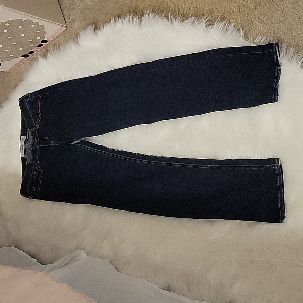 HOLLISTER dark wash stretch denim blue jean Classic 5 pocket factory size 7R EUC